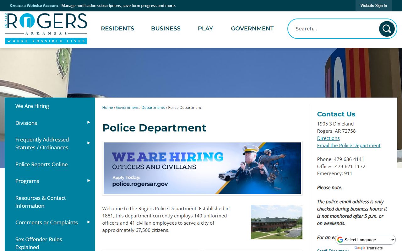 Rogers Police Department recent arrests records