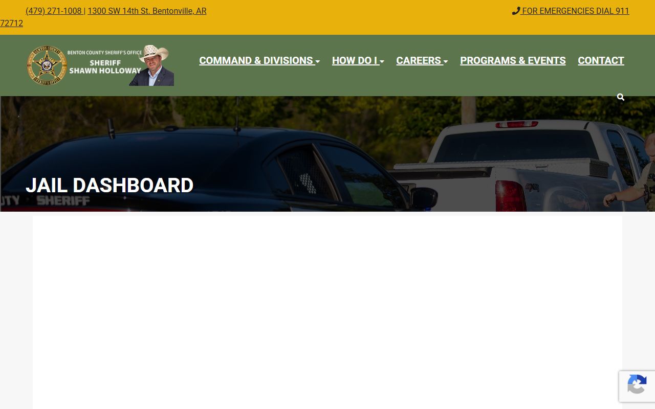 Benton County jail dashboard for recent arrests