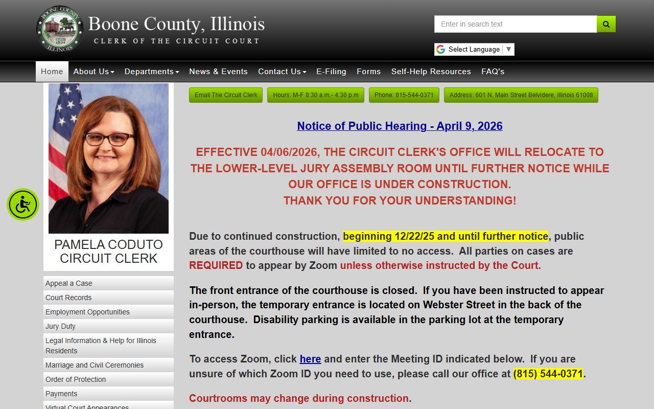 Boone County Circuit Clerk site for recent arrests