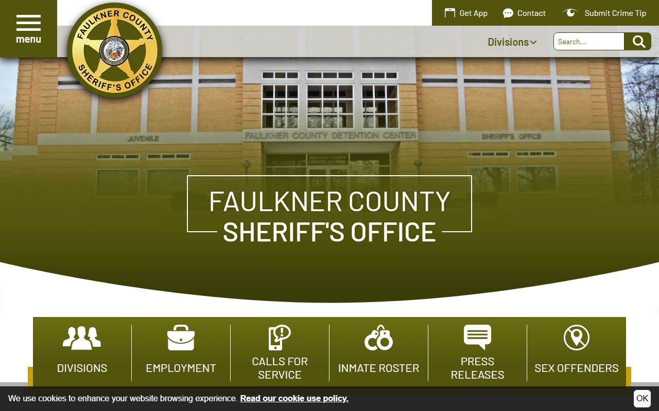 Faulkner County Sheriff site for recent arrests