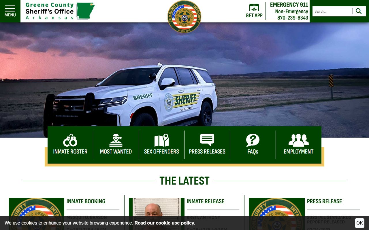 Greene County Sheriff site for recent arrests