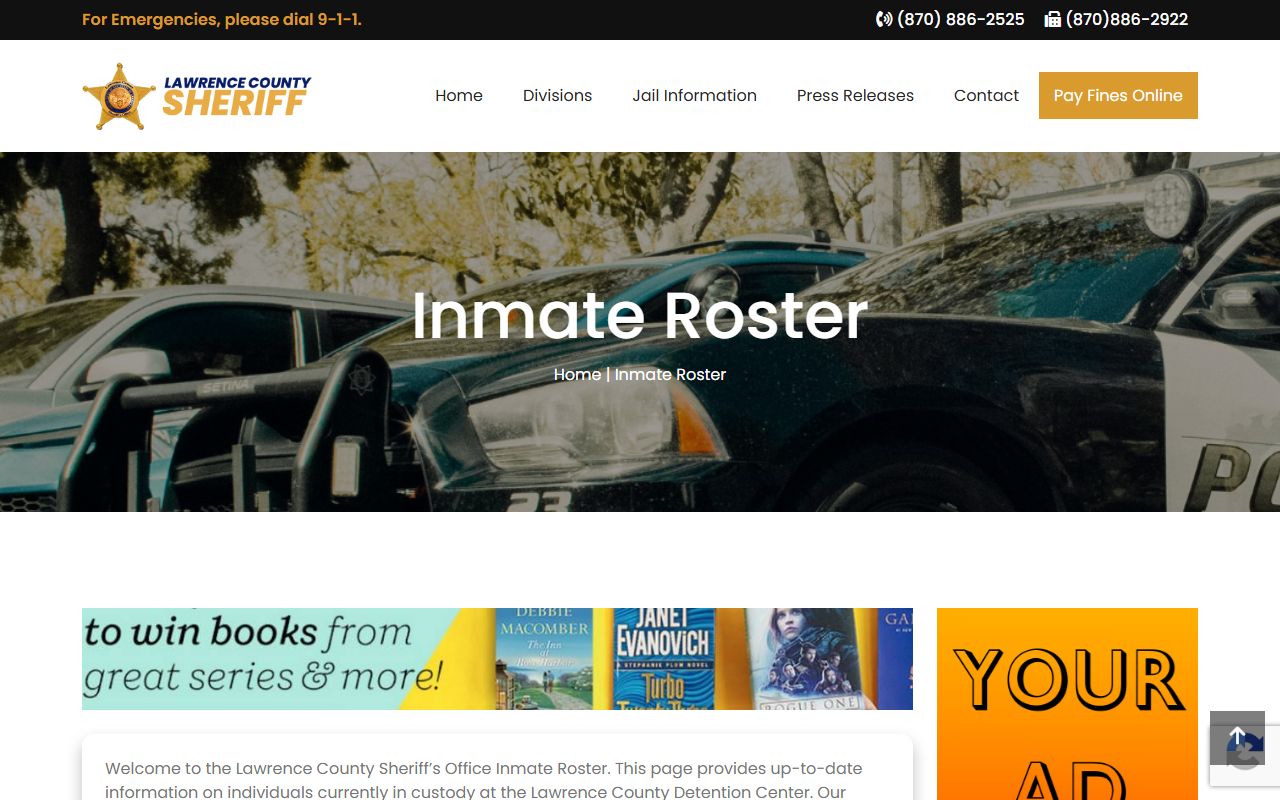 Lawrence County inmate roster recent arrests page