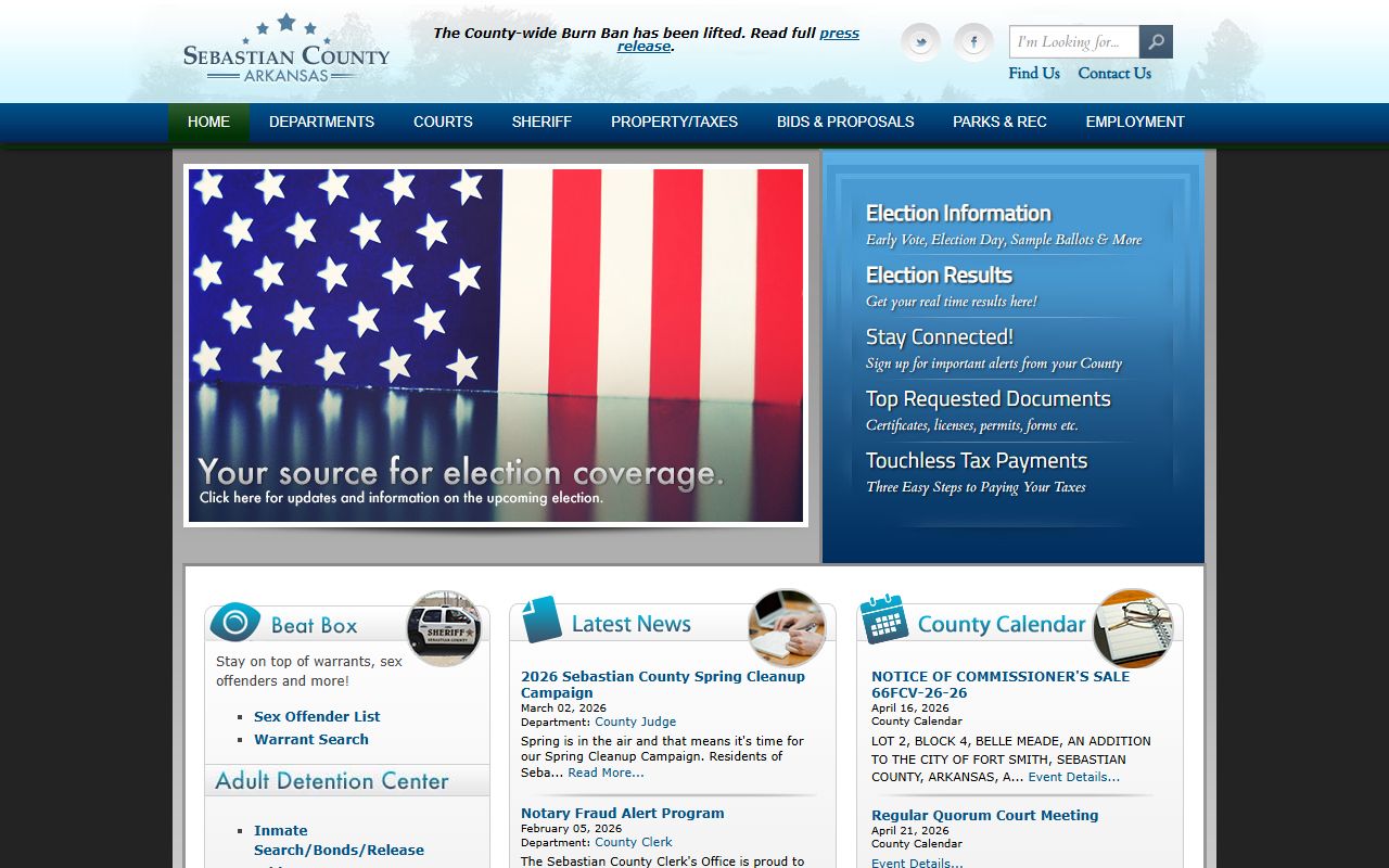 Sebastian County official website for recent arrests