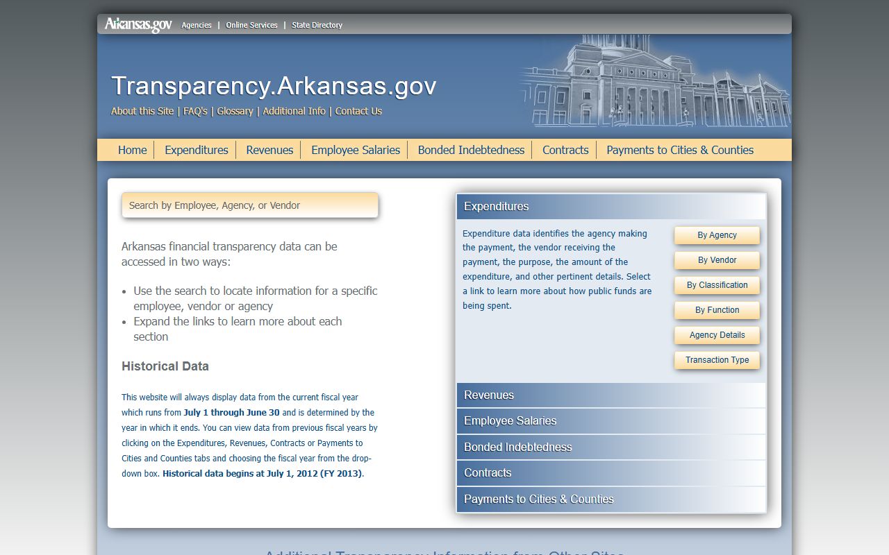 Arkansas Transparency Portal near recent arrests data